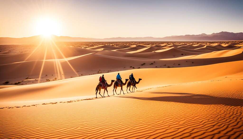 Balade à dos de chameau dans le désert de Dubaï