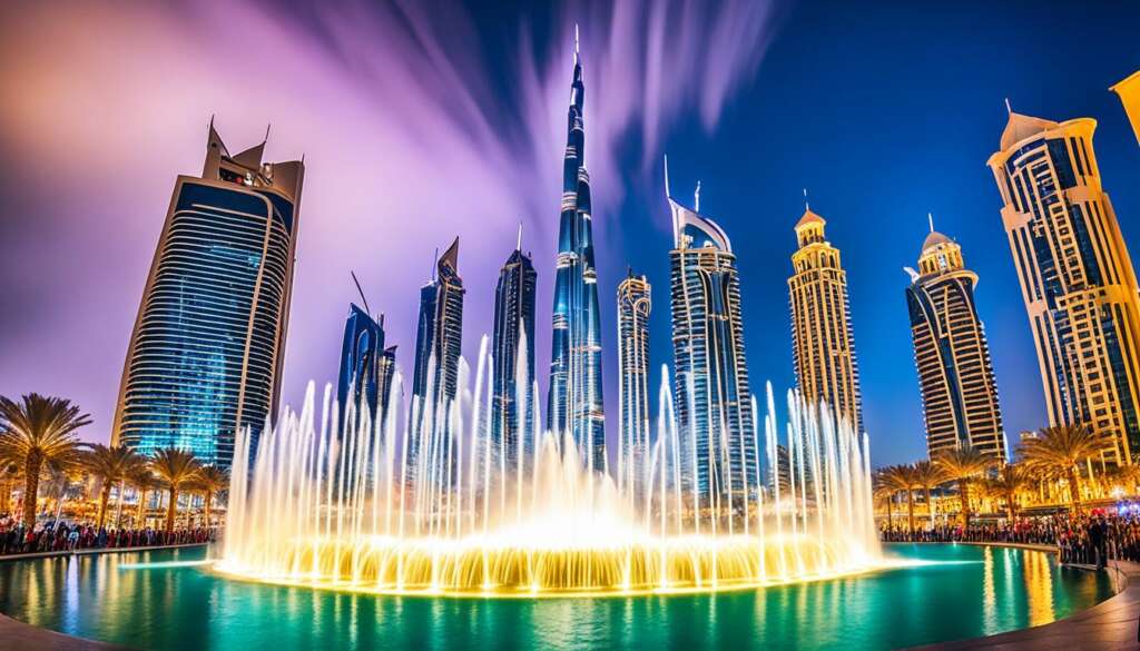 Spectacle de la fontaine de Dubaï Spectacle de la fontaine de Dubaï