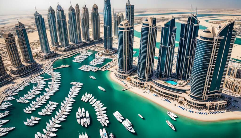 vue panoramique Dubai Marina