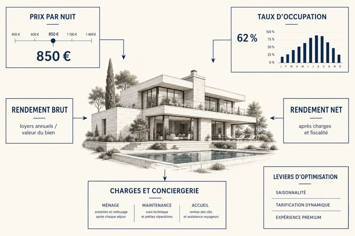 Aménager une résidence secondaire de luxe pour optimiser sa rentabilité locative avec visualisation des charges, du taux d’occupation et du rendement net