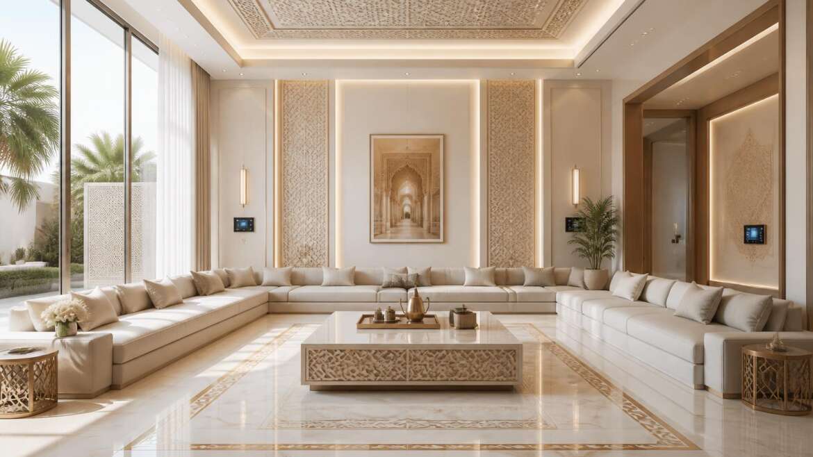 Villas de luxe à Dubaï : marbre frais, majlis contemporain et domotique invisible