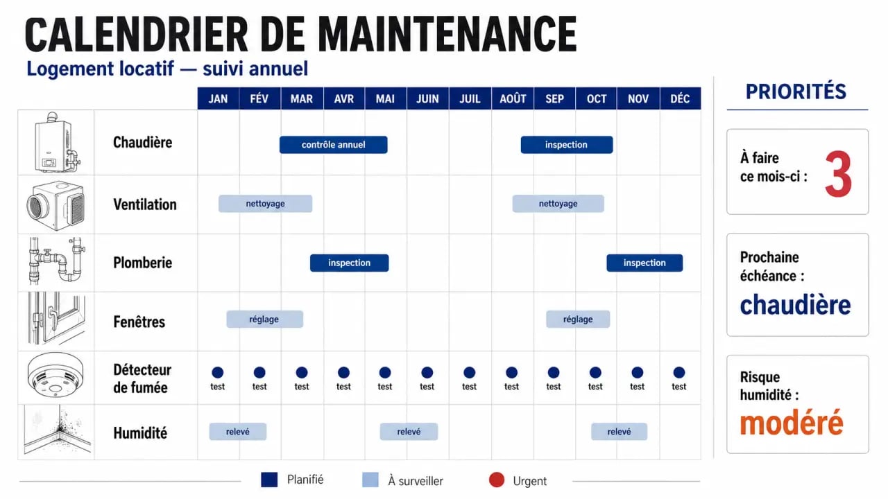 Gérer la maintenance immobilière et l’assainissement pour vos investissements locatifs : calendrier de suivi technique du logement