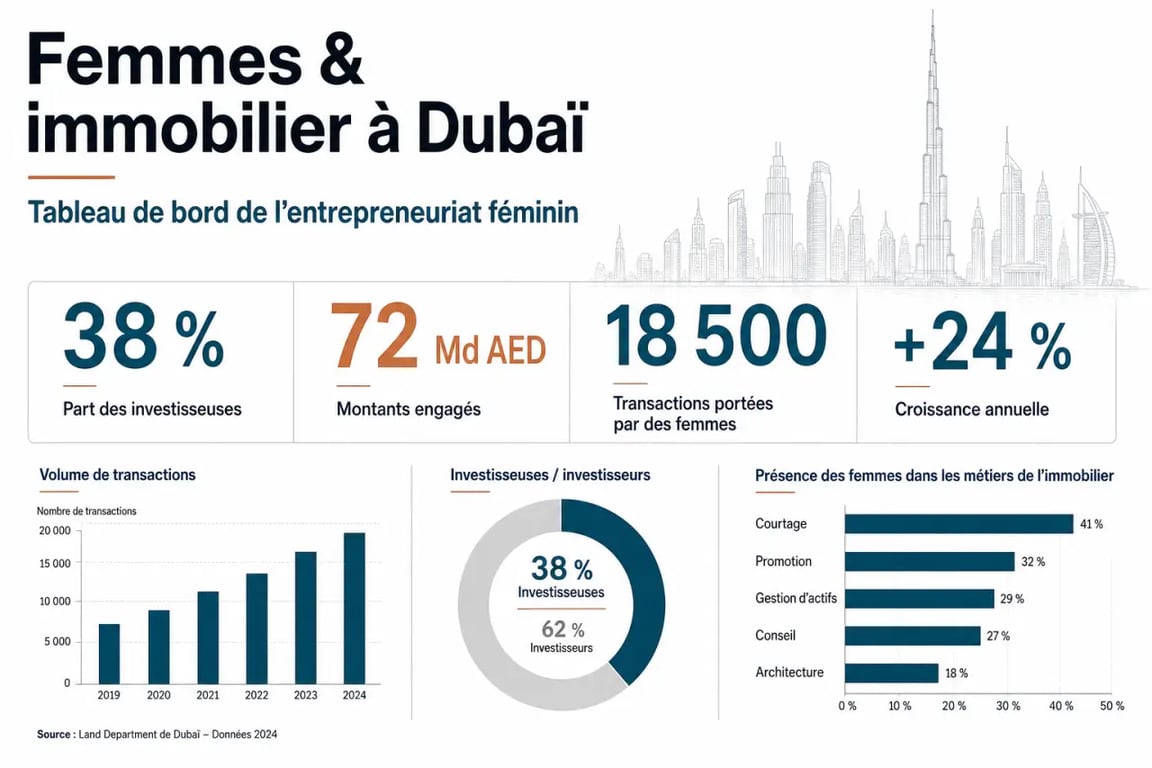 L’essor de l’entrepreneuriat féminin dans le secteur immobilier dubaïote illustré par des chiffres clés
